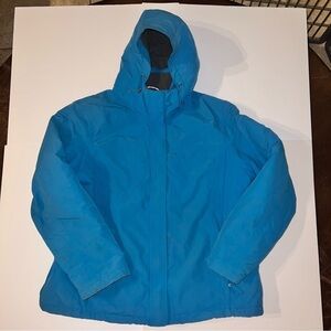 Lands End The Squal Ladies Jacket Coat Teal Grey Warm Puffy